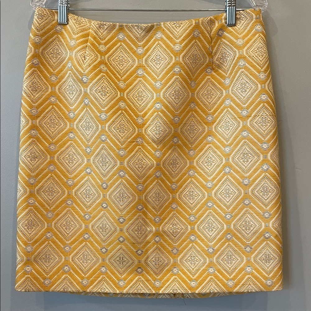 Yellow Geometric Patterned Women's Skirt like new spring vibes size 10